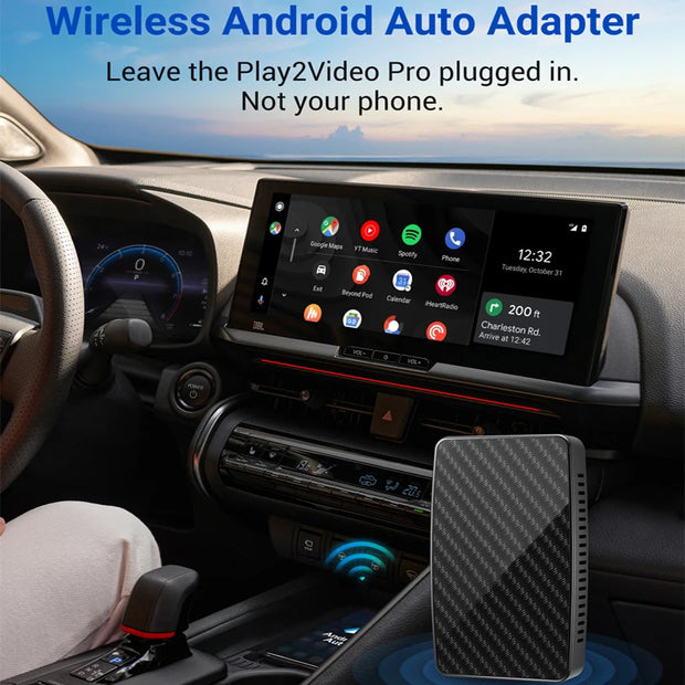 OTTOMOTION Android Ai Box Wireless CarPlay Adapter Android Auto Built in Youtube Netflix Spotify IPTV for Car with Wired Carplay