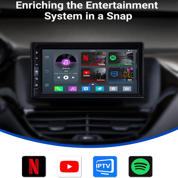 OTTOMOTION Android Ai Box Wireless CarPlay Adapter Android Auto Built in Youtube Netflix Spotify IPTV for Car with Wired Carplay