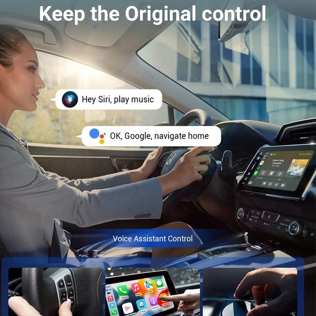OTTOMOTION Android Ai Box Wireless CarPlay Adapter Android Auto Built in Youtube Netflix Spotify IPTV for Car with Wired Carplay