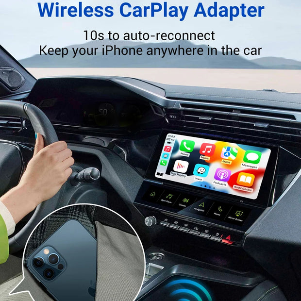 OTTOMOTION Android Ai Box Wireless CarPlay Adapter Android Auto Built in Youtube Netflix Spotify IPTV for Car with Wired Carplay